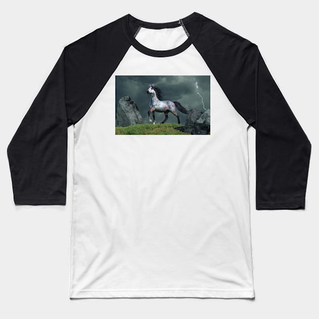 War Horse of the Storm Baseball T-Shirt by DanielEskridge